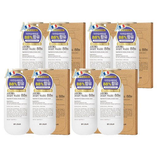 바이아우어 약산성 퍼퓸 아로마 바디워시 화이트머스크, 1.02L, 8개