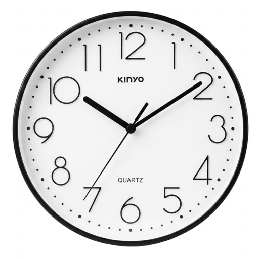 Kinyo 時線簡約掛鐘 9吋 CL-221 1個, 黑色