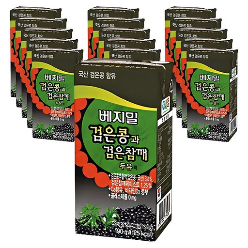 베지밀 검은콩과 검은참깨 두유, 190ml