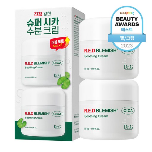 닥터지 레드 블레미쉬 시카 수딩 크림 듀오 기획세트 50ml 2개 &ndash; 모공추가형력세트