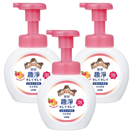 LION 獅王 趣淨 抗菌洗手慕斯 清新果香, 3件, 250ml