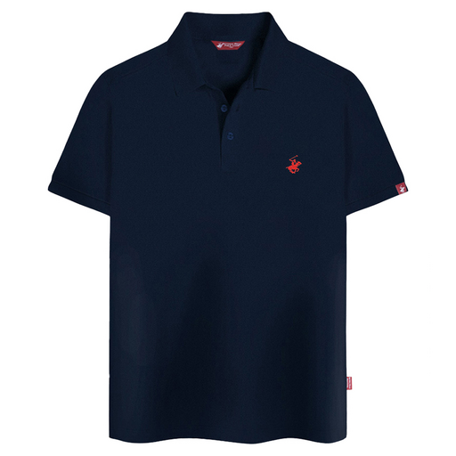 BEVERLY HILLS POLO CLUB 比佛利保羅 男女通用 涼感 透氣 標準 Cool Ever 短袖Polo衫 CPW0T01, 海軍藍
