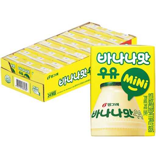 빙그레 바나나맛우유 미니 120ml  바나나맛  24개