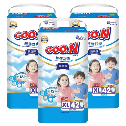 GOO.N 大王 輕薄舒爽 紙尿布 褲型 12~17kg, XL, 126片