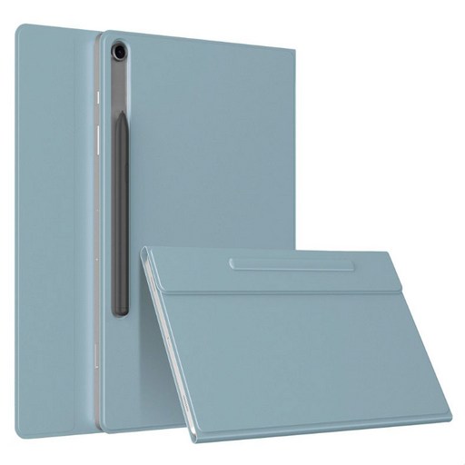 지에스비케이스 프리미엄 태블릿PC 펜슬 수납 슬림 북커버 케이스, 샤틴 소프트 블루, 1개