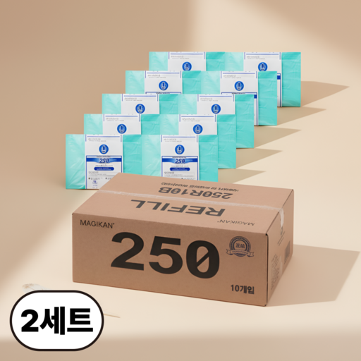 매직캔 정품 리필봉투 250 기저귀 처리봉투 베이비파우더향 [10롤]
