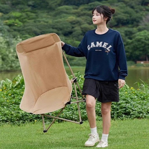 캠프텐버 아웃도어 릴렉스 접이식 캠핑 의자, 1개, 카키