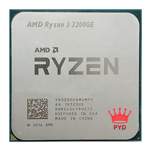 AMD Ryzen 3 3200GE R3 3200GE 3.3 GHz 쿼드 코어 쿼드 스레드 35W CPU 프로세서 L3 = 4M YD3200C6M4MFH 소, 한개옵션0