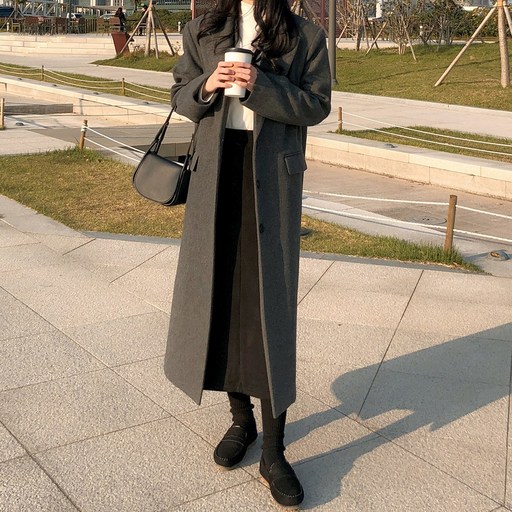 (국내 자체 제작) 바론 모직 싱글 쓰리버튼 롱코트 (누빔 안감)