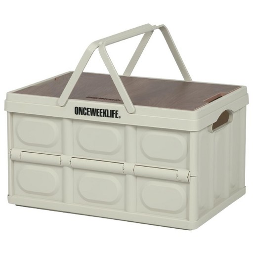 원스위크라이프 캠핑 손잡이 접이식 폴딩 박스, 아이보리