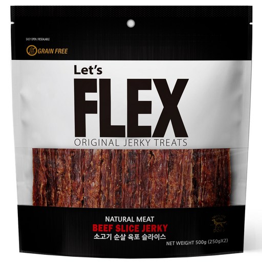 렛츠플렉스 강아지 건조 순살 육포 슬라이스 간식
