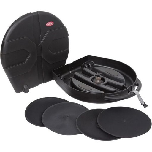 SKB ATA 24인치 심벌 볼트 내구성 있는 로토 몰딩 폴리에틸렌 롤링 케이스손잡이 바퀴 포함 패딩 디바이더 최대 8개 수납 가능 검은색, 1개