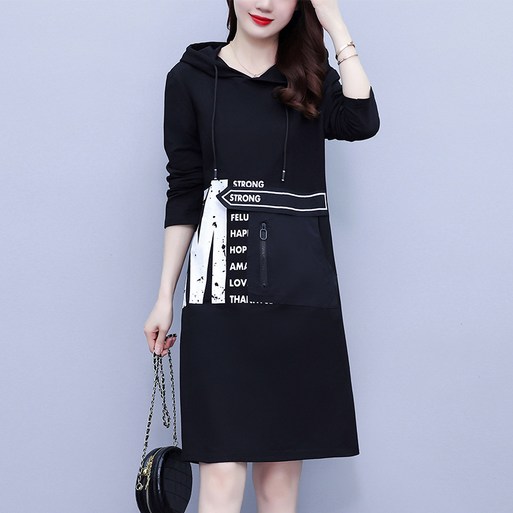 패이스가을후드드레스