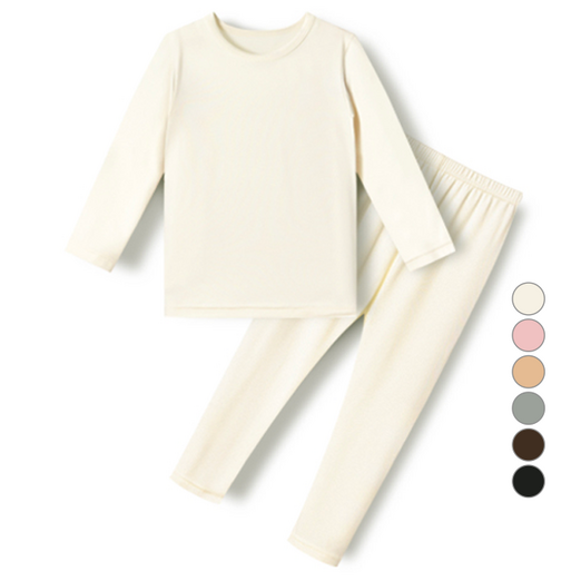 유니프랜드 아동용 피치웜 기모9부 발열 상의  하의 세트