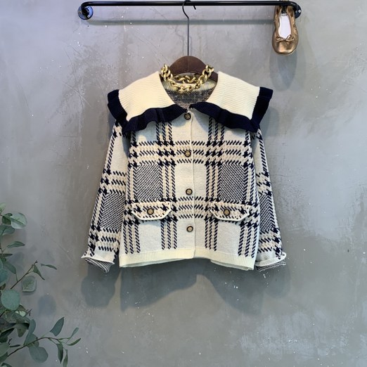 씨샵인더룸  엔토 체크 카라 버튼 가디건 2color