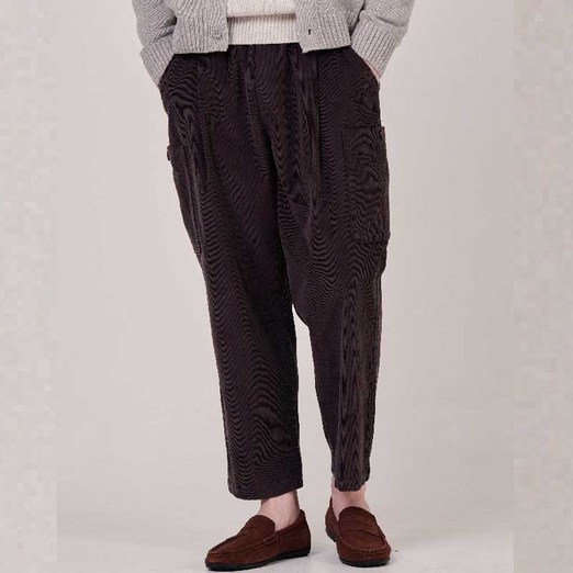 남자 16골 코듀로이 쎄미 와이드핏 허리E밴딩 겨울 팬츠 CXS25WWPTB08 BRO
