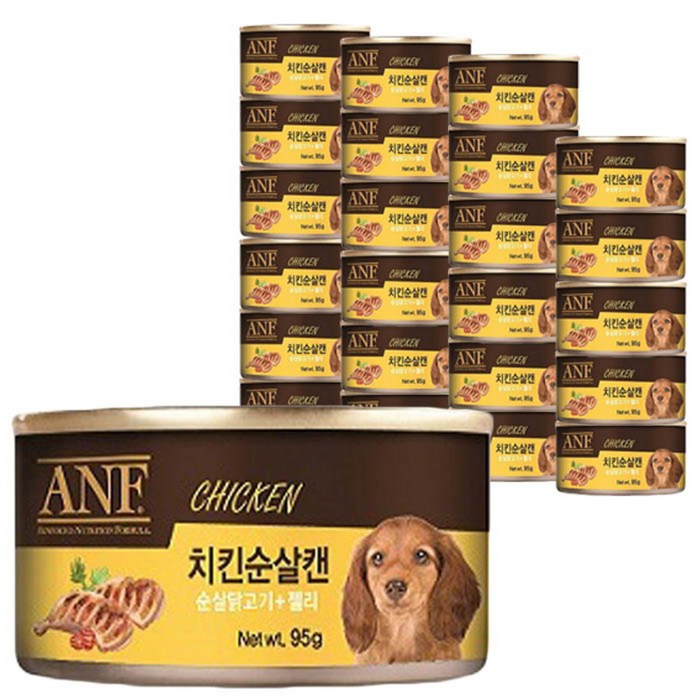 에이엔에프 강아지 간식캔, 치킨순살맛, 24개입 20230311