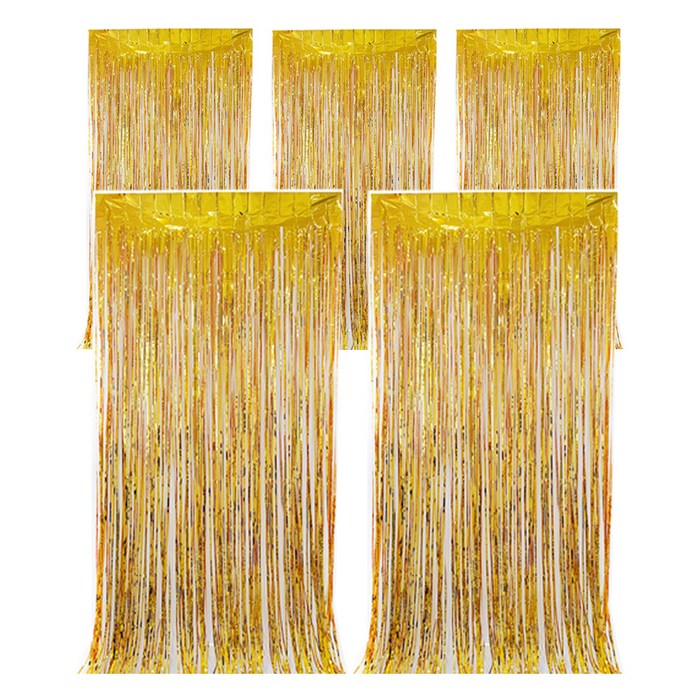 코히모 파티 장식 커튼 5W0328, 5개, 골드