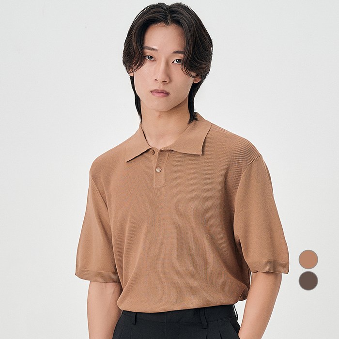 킨록 남성용 R N 반팔 2버튼 카라 니트 킨록 남성용 R N 반팔 2버튼 카라 니트