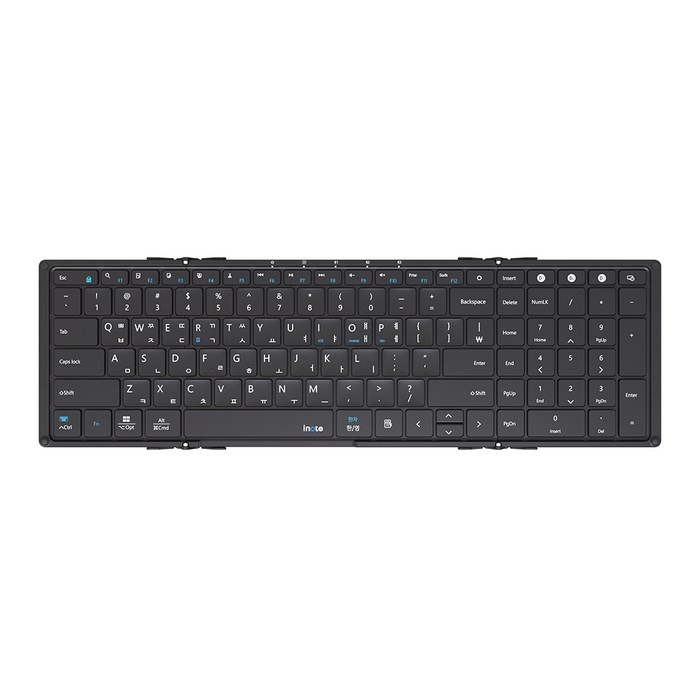 아이노트 XFolding 멀티페어링 풀사이즈 접이식 블루투스 무선 키보드, 블랙, XK903B