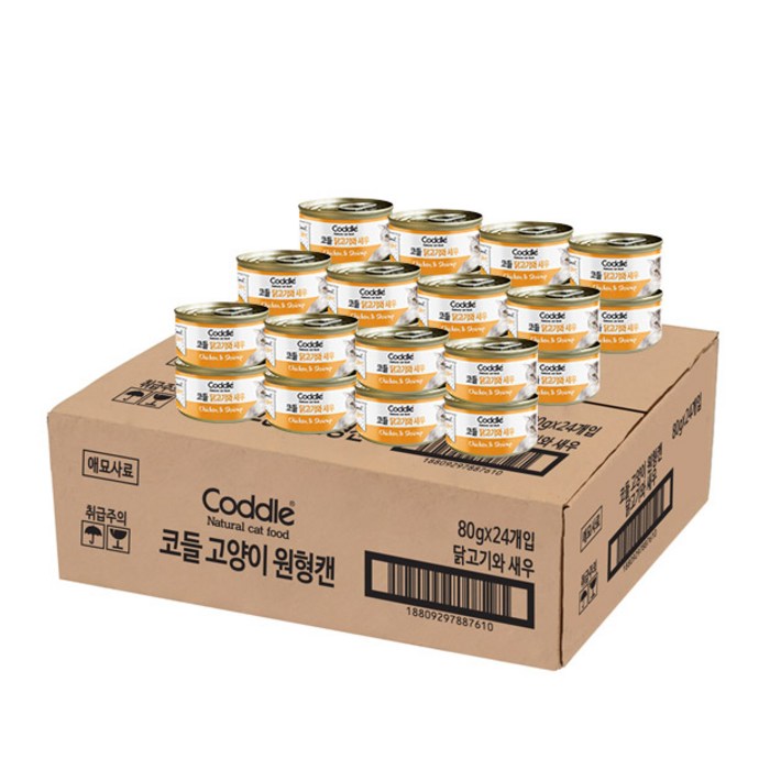 코들 고양이캔 닭 80g, 닭고기  새우 혼합맛, 24개