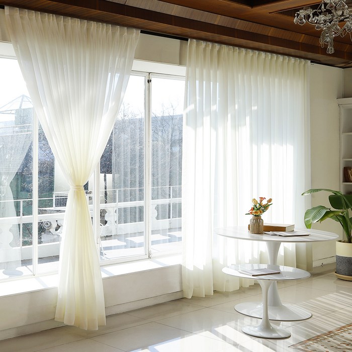 창안애 차르르 쉬폰 나비주름 속지 커튼