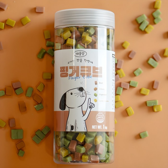 펫라벨 핑거큐브 강아지간식, 교육용, 훈련용 대용량 강아지 트릿, 혼합