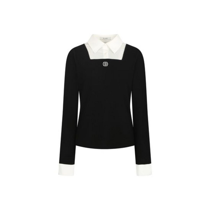 제이제이지코트 JJ지고트 제이제이 지고트블라우스 배색 골지 티셔츠GNBA0TSJ2 347907