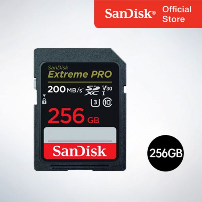 샌디스크코리아 공식인증정품   SD메모리카드 SDXC  Extreme Pro 익스트림 프로 UHS-I SDXXD 256GB