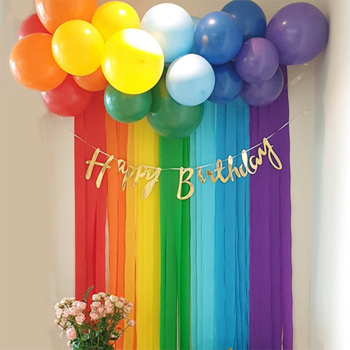 포토존 백월 파티스트리머 무지개 레인보우 파스텔 마카롱 그린 공룡 어린이날 풀세트 이색 특이한 생일파티세트 인스타 어린이집 실내 생일 파티 브라이덜 백드롭 커튼