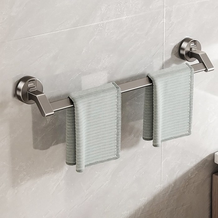 PUREGO 무타공 욕실 화장실 수건걸이 수건거치대, 메탈그레이, 1개