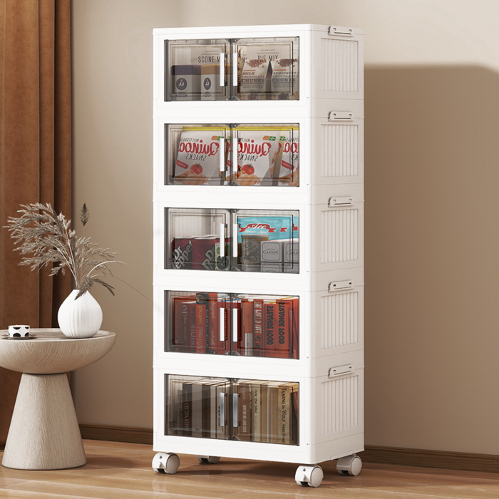 대형 이동식 접이식 수납장 PP 다용도 옷 수납장 거실 정리장 접이식 수납함