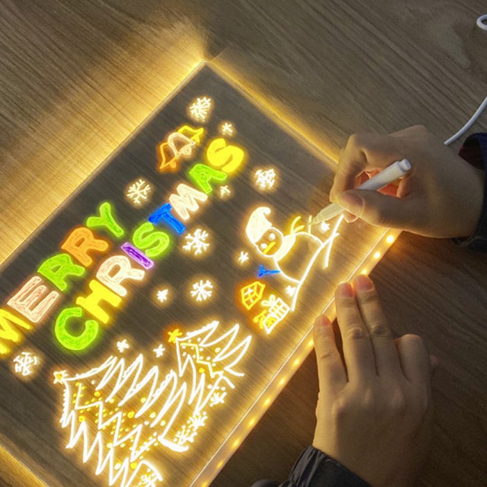 블레오 LED 무드등 만들기 DIY 아크릴판 메모 네온사인 카페 보드판 + 7가지펜