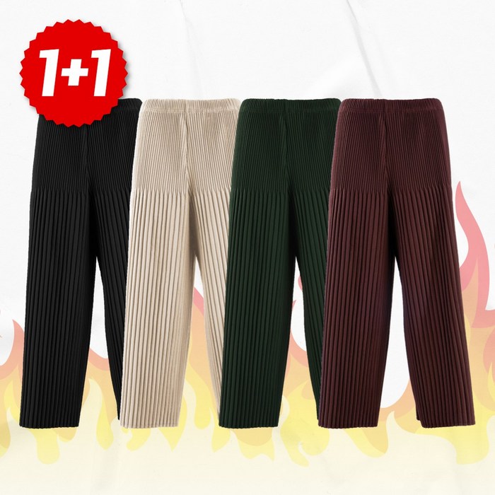 국내생산  11 편하다 여성 겨울 데일리 패딩 플리츠 와이드팬츠