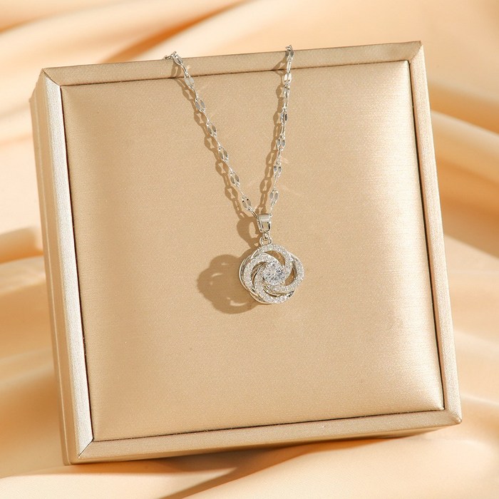 홍시마켓 스테인레스스틸  써지컬스틸  여성용 화려한 목걸이 고급스러운 주얼리