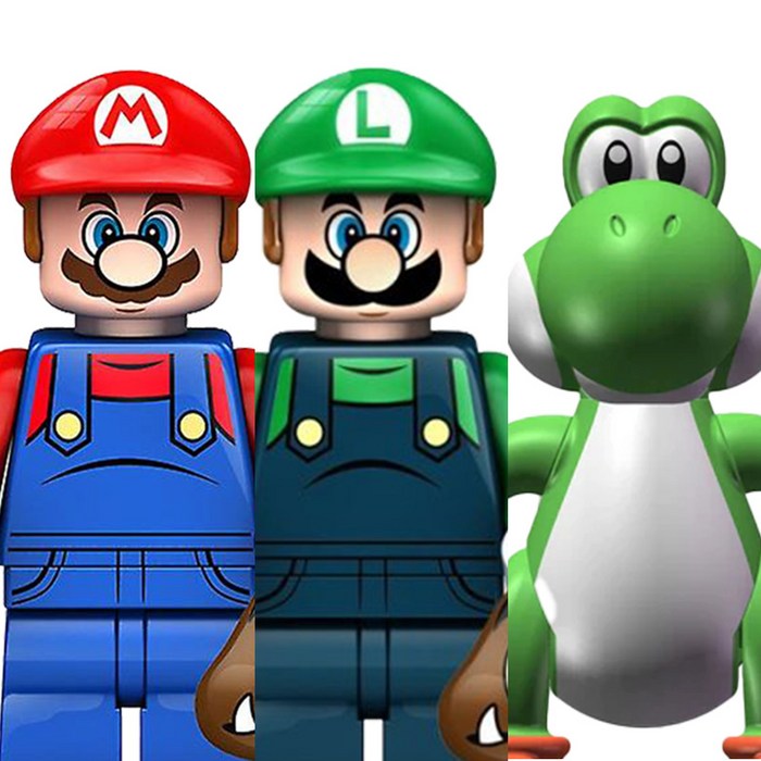슈퍼마리오 캐릭터 3종 호환블록 브릭미니피규어 수집장식전시용 키덜트아이템, 1개