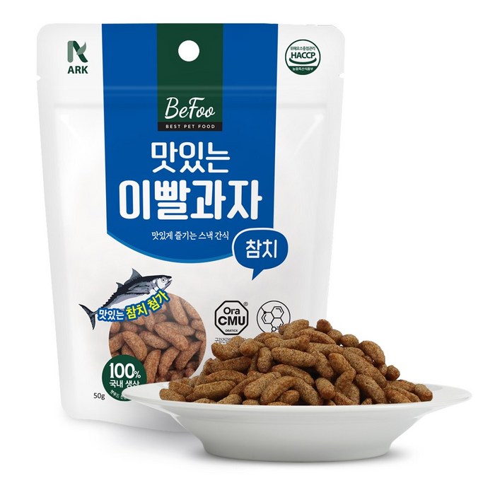 베푸 맛있는 이빨과자 고양이 간식, 6개, 50g, 참치맛