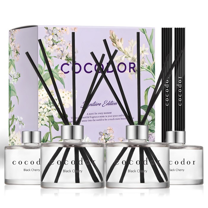 코코도르 퍼퓸 디퓨저, 블랙체리, 200ml, 4개 코코도르 퍼퓸 디퓨저, 블랙체리, 200ml, 4개