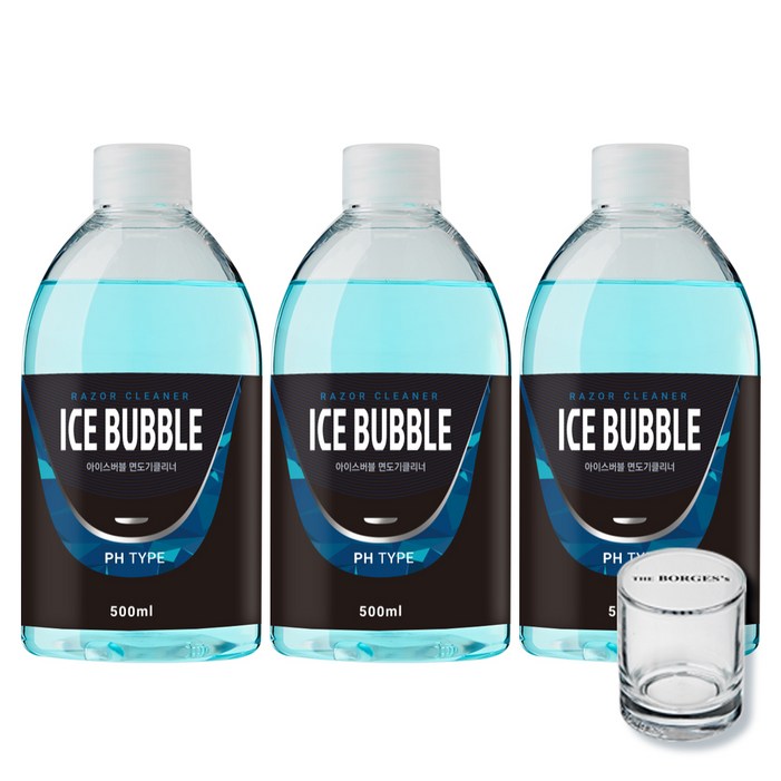 아이스버블 면도기클리너 세정액 PH타입 500ml x 3p  세척용 유리컵, 단일상품, 단일색상, 3개