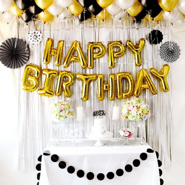 홈파티장식 생일파티 풍선세트, 럭셔리블랙손펌프 랜덤발송, 1세트