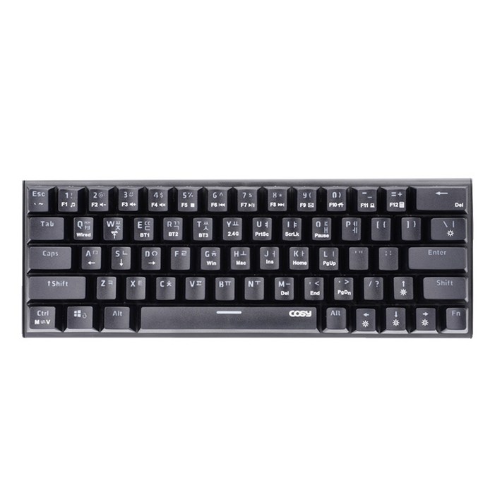 코시 기계식 멀티페어링 5대 동시연결 유무선겸용 텐키리스 키보드