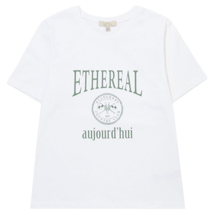 플라스틱아일랜드 여성용 실켓터치 레터링 티셔츠 PQ7CH361