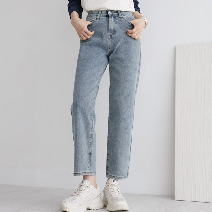 앤드스타일 여성용 숏기본롱 기장 인생스판 No 3 보이핏 크롭 데님 팬츠 264389