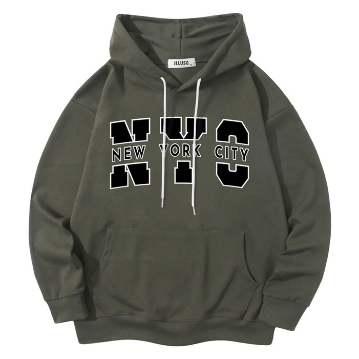 일루소 남녀공용 소프트 특양면 NYC뉴욕시티 후드티