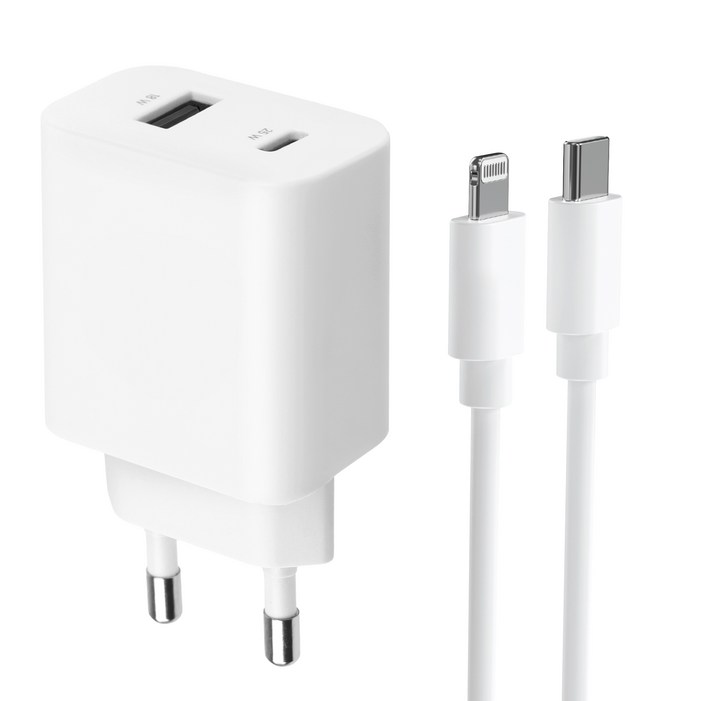 모잇 PD25W 2포트 PPS 초고속충전기 + 8핀 라이트닝 아이폰 케이블 1.3m