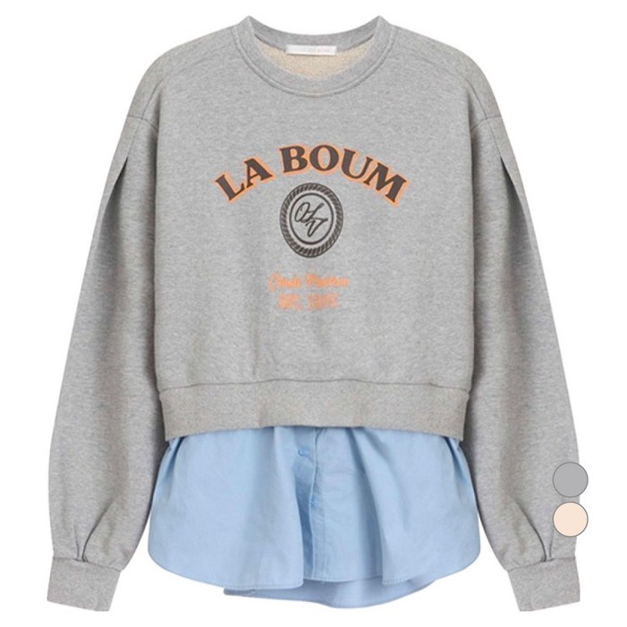 올리브데올리브 여성용 셔츠배색 레터링 면 티셔츠