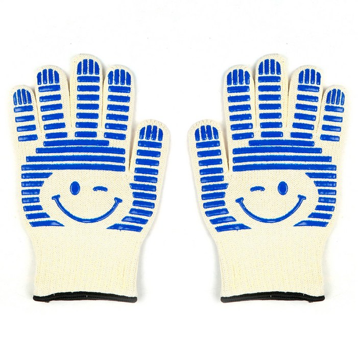 쿠킹플러스 스마일 내열안전장갑 양손착용 세트 S