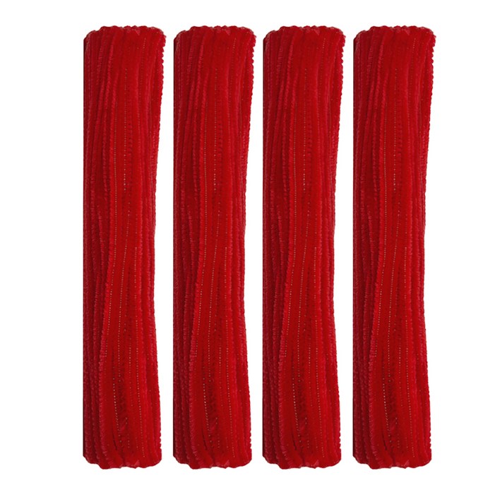 만들하비 칼라 색상 가는 털모루 철사, 레드, 400개