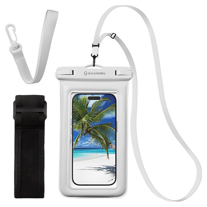 신지모루 IPX8스펀지 튜브 4중잠금 스마트폰 방수팩+ 크로스 스트랩 + 암밴드 + 핸드 스트랩