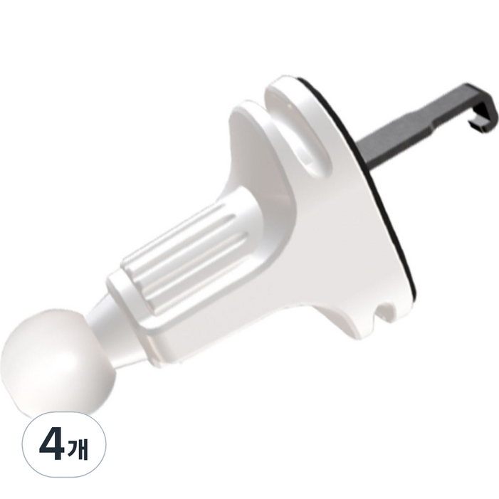 레드빈 케이블 클립 후크 레버형 차량용 송풍구 거치대, 4개, 화이트